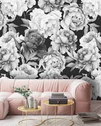 Black And White Floral Wallpaper Canada Removable Peel N Stick Wallpaper Self Adhesive Wall Etsy Peel N Stick Wallpaper Watercolor Floral Pattern Wallpaper
