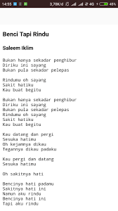 Seribu kali sayang sangkaku kan ke mati cerita kasih kita rupanya seketika setelah merelakan setelah kau bisikkan segugus janji janji tergamak kau mungkiri. Lirik Lagu Saleem Iklim Fur Android Apk Herunterladen