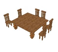 Delivery was perfect and the guys did a fantastic job…. 3d Sketchup Rustic Table And Chairs Cadblocksfree Cad Blocks Free