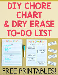 Free Diy Chore Chart Dry Erase To Do List Chore Board