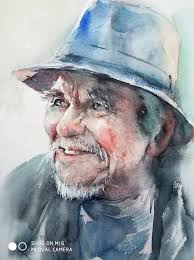 Watercolor work from class inspired by photo