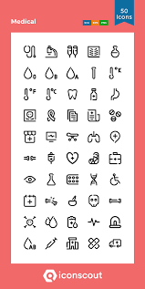 Medical Icon Pack 50 Line Icons