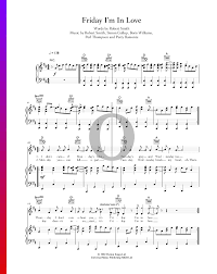 Friday i'm in love is a song by british rock band the cure. Friday I M In Love Sheet Music Piano Guitar Voice Pdf Download Streaming Oktav