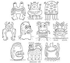 Pdf Printable Digital Crazy Monsters Coloring Book Etsy Monster Coloring Pages Coloring Books Monster Drawing