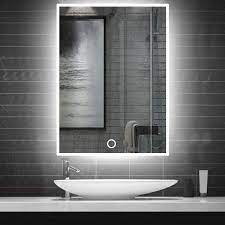 All bathroom mirrors can be shipped to you at home. Led Lighted Bathroom Mirror 28 X 20 Inch Wall Mounted Silvered Vanity Mirror With Super Sensitive Touch Switch 3 Color Lights Of White Warm White Warm Vertical Horizontal Amazon Ca Home