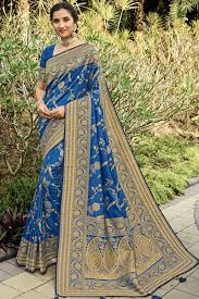 Silk Indian Wear Saree In Blue Color