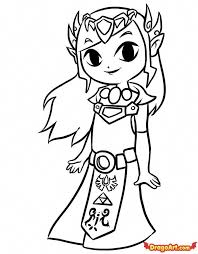 How To Draw Toon Zelda Step 8 Howtophotoshopstepbystep Zelda Drawing Coloring Pages Drawings