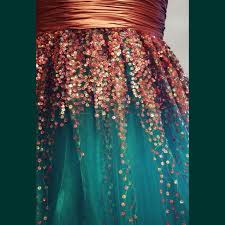 Gorgeous Color Combination Sea Green And Peach Ish Copper Dress With Sequins Sequins Style Fashion