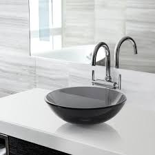 modern glass vessel sink counter