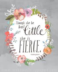 I've tried my best to find strong and inspiring sayings. And Though She Be But Little She Is Fierce Shakespeare Art Etsy Shakespeare Quotes Art Prints Quotes Art Quotes
