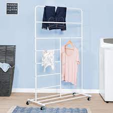 Placing clothes on hangers instead of draping them meant clothing dried without any wrinkling. Rebrilliant Multi Section Free Standing Drying Rack Reviews Wayfair