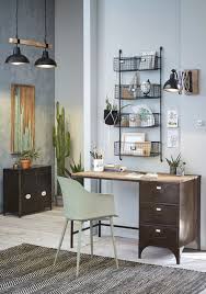 Fir And Metal Industrial 3 Drawer Desk Wayne Maisons Du Monde Bureau Industriel Deco Maison Du Monde Mobilier De Salon