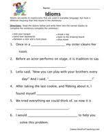 Idioms Worksheet Read The Idioms Below And Write Them Into The Correct Blanks To Complete The Sentences Complete Teaching Vocabulary Idioms Have Fun Teaching