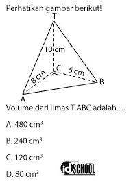 Soal dan pembahasan volume prisma segitiga kelas 6 sd. Rumus Volume Dan Luas Permukaan Limas Idschool