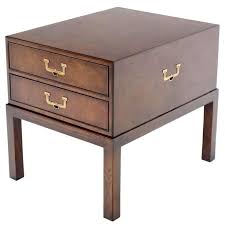 Campaign Style Burl Wood End Side Table Burled Wood Modern Console Tables Wood