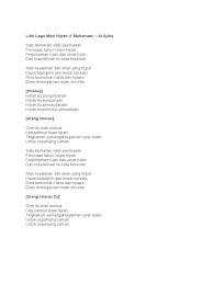 Selawat dan salam ke atas junjungan besar nabi muhammad saw. Lirik Lagu Maal Hijrah