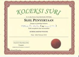 20 sijil penyertaan pertandingan ca. Kelas Jahitan Koleksisuri