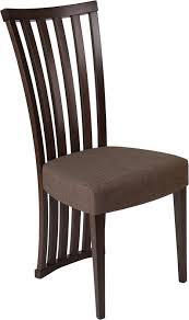 Medford Walnut Finish Wood Dining Chair With Dramatic Rail Back And Ultra Padded Brown Fabric Seat Bay Furnishings Dining Chairs Dining Chair Upholstery Wood Dining Chairs
