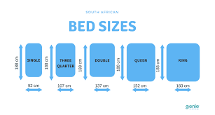 King size bed dimensions are 76 inches wide and 80 inches tall. Bed Sizes In South Africa Genie Beds