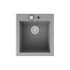 Evier A Encastrer Quartz Et Resine Gris Metallise Shira 1 Cuve Evier Evier Cuisine Cuisine Leroy Merlin