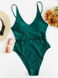 Twist Detail Solid Swimsuit Shein Sheinside Womens Swimsuits Bikini Red High Waist Bikini One Piece Swimsuit