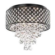 B&s lighting inc bagel crystal chandelier round flush mount, chrome, 24 crystal semi flush mount, a great european tradition. Edvivi Alyvia 16 In 4 Light Antique Black Round Drum Flush Mount Ecg4075bk The Home Depot