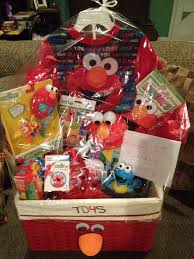 Birthday Gift Baskets For Kids Elmo Gift Basket Kids Gift Baskets Gifts 1st Birthday Gifts