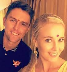 Trent Boult with his girlfriend Gert Smith.