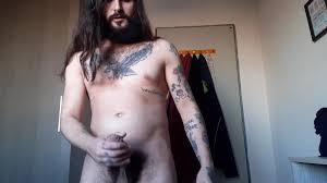 Long Haired Man Masturbating Until He Cum