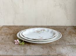 Has been added to your cart. Antique Floral Serving Platters Andover Florist Vintage Home Decor Bath Body From France Gifts Shipped Nationwide