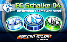 There are several thin rings in white and blue, as well as the lettering f.c. Fc Schalke 04 Coming To Soccer Stars The Miniclip Blog