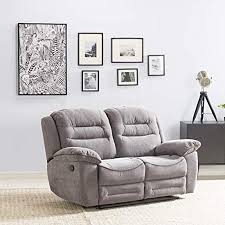 Gel topped memory foam seating with 56 pocketed coils in each seat. Furny Larossa Fabric 2 Seater Recliner Sofa Set Light Grey Amazon In Furniture