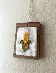 Check spelling or type a new query. Corn On The Cob Necklace Cross Stitch Needlework Pendant Mdf Walnut Jewelry Vegetable Grain Midwest Illinois Cross Stitch Cards Cross Stitch Crafts
