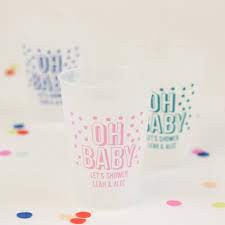 Personalized Frosted Plastic Baby Shower Cups
