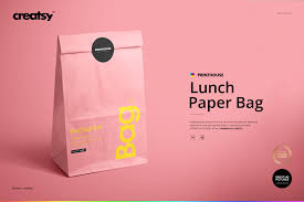 Free standing paper pouch packaging mockup psd. Lunch Bag Mockup Set Creative Photoshop Templates Creative Market