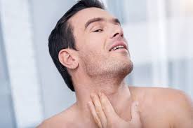 Relived Satisfied Man Admiring His Handsomeness Stock Image