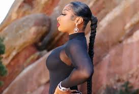 Glow princess same style straight blue hair lace front wig, pink color wig, pretty icylinn same style blue body wave american rapper, singer, actress and songwriter megan thee stallion wears a bra and skirt from maison alaïa paired. Megan Thee Stallion S Best Hair Moments Beauty Crew