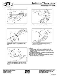 quick release tubing cutters manualzz com