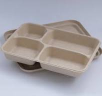 Rectangular Paper Food Container Paper Lunch Box Four Compartment with