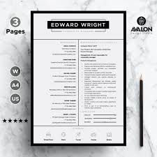 Professional Resume Template For Ms Word 3 Pages Modern Cv Template Contains 3 Fully Editable Pages Crea Creative Cv Template Microsoft Word Free