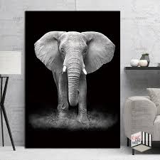 Modern Minimalist Elephant Portrait Canvas Print Black And White For Just 19 06 New Customers Visit Like U Elephant Canvas Animal Canvas Art Animal Canvas