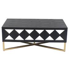 Constructed from solid chilean pine and finished in a natural brown finish. Bm204727 Wooden Coffee Table With 3 Drawers X Shape Base Black Gold On Unbeatablesale Com Accuweather Shop