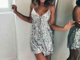 Silver Sparkles Dress New Year S Eve 2018 Fashion Outfit Sparkle Dress Beachwear Tunic Bachelorette Outfits