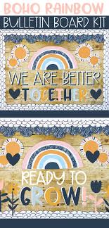Boho Rainbow Back To School Bulletin Board Or Door Decor In 2020 Back To School Bulletin Boards School Bulletin Boards Kindergarten Bulletin Boards