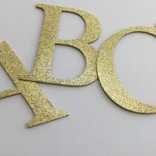 Alphabet refers to the letters of a language, arranged in the order fixed by custom. 4 Large Gold Glitter Chipboard Alphabet Letters Etsy