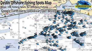 Destin Florida Fishing Spots Map Gps Coordinates Okaloosa