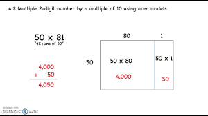 As numbers get bigger, like 6 groups of 7, it can often be helpful for students to show the number of groups and number of items in each group (also known as factors). 4 2 Multiply 2 Digit Number By A Multiple Of 10 Youtube