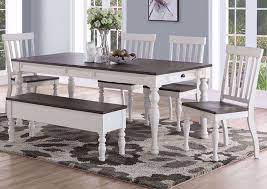 Kitchen table with bench could be a functional dining set in small spaces. Joanna Dining Table And Bench Set White Home Furniture Plus Bedding