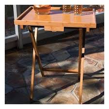 Lipper Bamboo Snack Table With Lip Walmart Com Tv Tray Table Snack Table Set Tray Table
