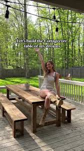 Building the cottagecore table of my dreams!🌼🧺🔨 #cottagecoreaesthetic  #cottagecore #farmtable #diytable #backyardpatio